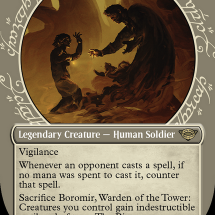 Boromir, Warden of the Tower (Showcase) (Surge Foil) [The Lord of the Rings: Tales of Middle-Earth]