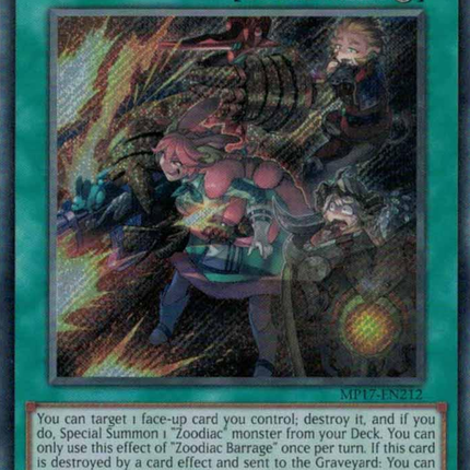 Zoodiac Barrage [MP17-EN212] Secret Rare