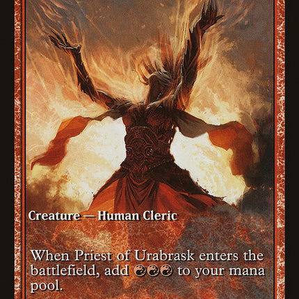 Priest of Urabrask (Game Day) (Full Art) [New Phyrexia Promos]
