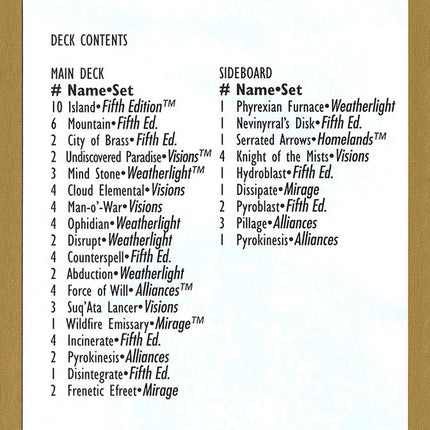 Paul McCabe Decklist [World Championship Decks 1997]