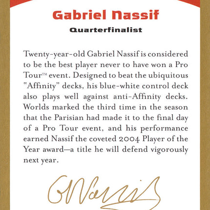 Gabriel Nassif Bio [World Championship Decks 2004]