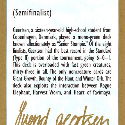Svend Geertsen Bio [World Championship Decks 1997]