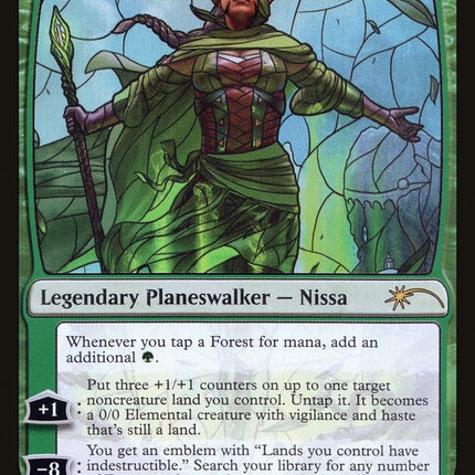Nissa, Who Shakes the World (Stained Glass) [Secret Lair Drop Promos]