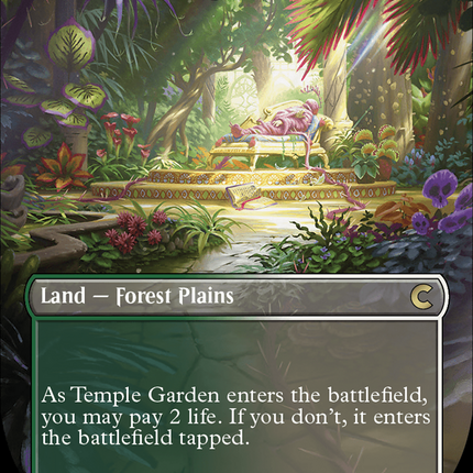 Temple Garden (Borderless) [Ravnica: Clue Edition]