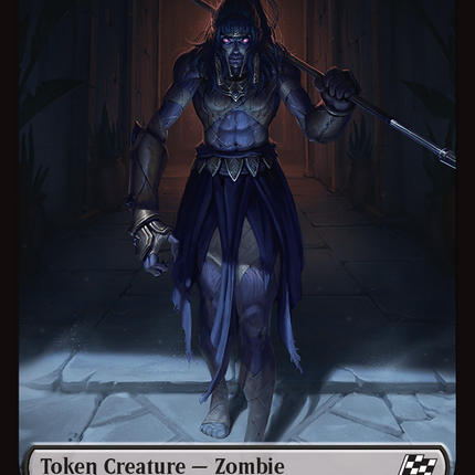 Zombie Warrior // Zombie (0003) Double-Sided Token [Aetherdrift Commander Tokens]