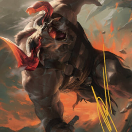 Furious Bellow Art Card (Gold-Stamped Signature) [Dominaria United Art Series]