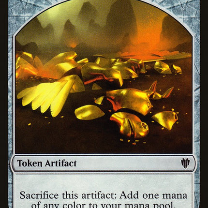 Dragon (007) // Gold (010) Double-Sided Token [Commander 2017 Tokens]