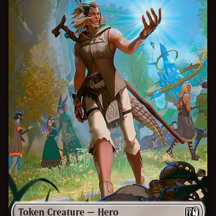 Spirit // Hero (0026) Double-Sided Token (Surge Foil) [FINAL FANTASY Commander Tokens]