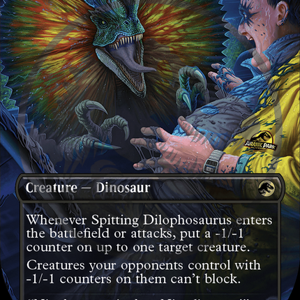 Spitting Dilophosaurus (Emblem) (Borderless) [Jurassic World Collection Tokens]