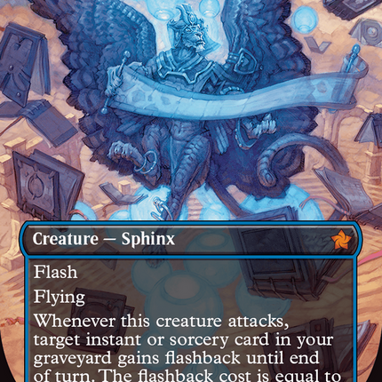 Sphinx of Forgotten Lore (Borderless) (Mana Foil) [Foundations]