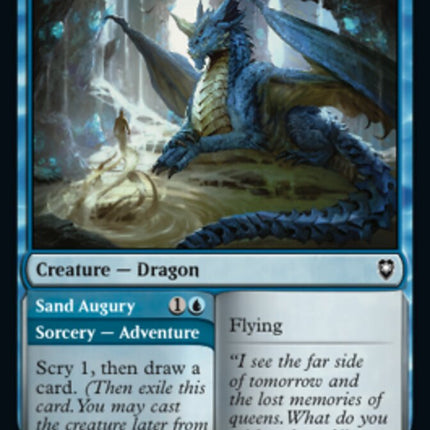 Young Blue Dragon // Sand Augury [Commander Legends: Battle for Baldur's Gate]