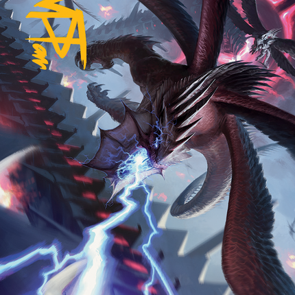 Defiant Thundermaw Art Card (Gold-Stamped Signature) [March of the Machine Art Series]