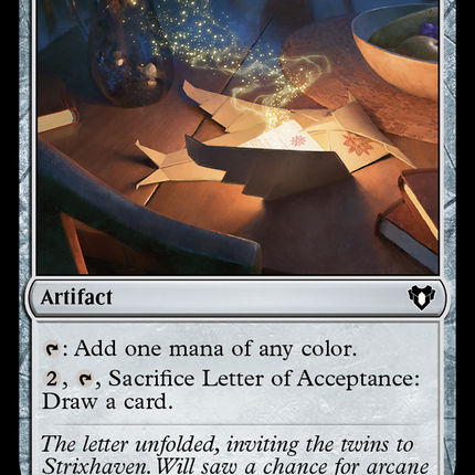 Letter of Acceptance [Commander Masters]