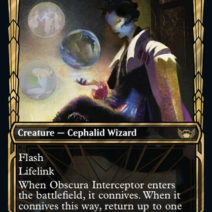 Obscura Interceptor (Showcase Golden Age Gilded Foil) [Streets of New Capenna]