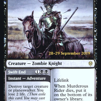 Murderous Rider // Swift End [Throne of Eldraine Prerelease Promos]