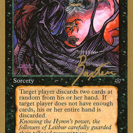 Hymn to Tourach (Cloak) (George Baxter) [Pro Tour Collector Set]