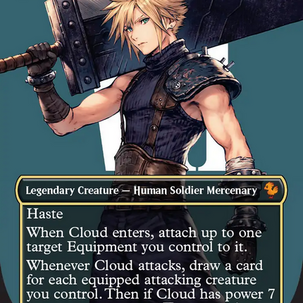 Cloud, Ex-SOLDIER (Borderless) (Surge Foil) [FINAL FANTASY Commander]