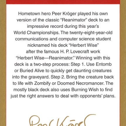 Peer Kroger Bio [World Championship Decks 2003]