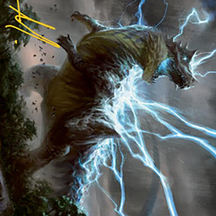 Thrasta, Tempest's Roar Art Card (41) (Gold-Stamped Signature) [Modern Horizons 2 Art Series]