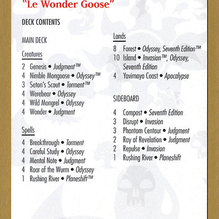 Raphael Levy Decklist [World Championship Decks 2002]