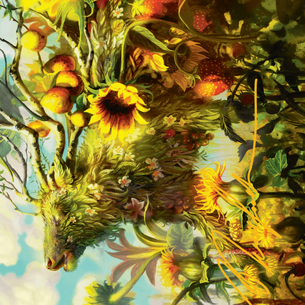 Beza, the Bounding Spring Art Card (Gold-Stamped Signature) [Bloomburrow Art Series]