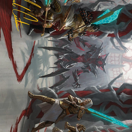 Goldwardens' Gambit Art Card (Gold-Stamped Signature) [Phyrexia: All Will Be One Art Series]