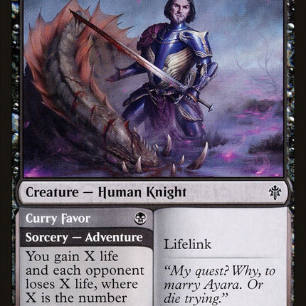 Smitten Swordmaster // Curry Favor [Throne of Eldraine]