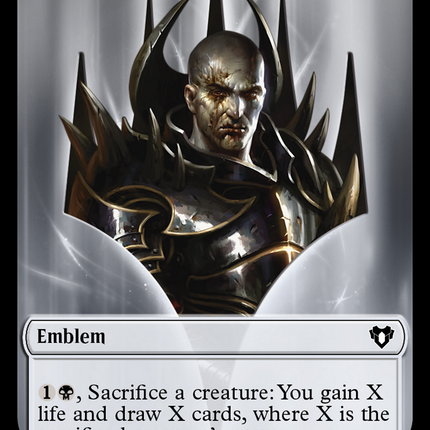 Clue // Ob Nixilis of the Black Oath Emblem Double-Sided Token [Commander Masters Tokens]