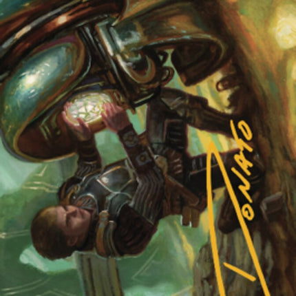 Urza, Powerstone Prodigy Art Card (Gold-Stamped Signature) [The Brothers' War Art Series]