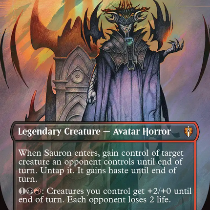 Sauron, the Lidless Eye (Borderless) (Surge Foil) [The Hobbit: Eternal-Legal]