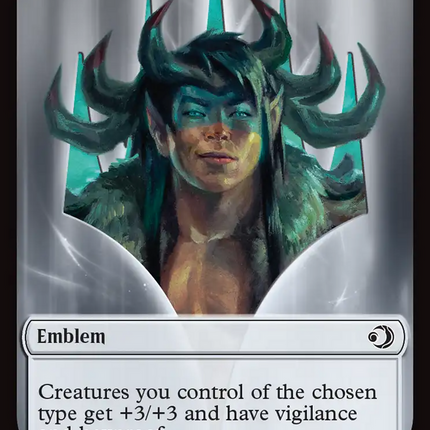 Elk // Emblem - Oko, Shadowmoor Scion Double-Sided Token [Lorwyn Eclipsed Tokens]