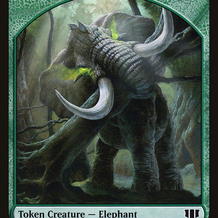 Elephant // Elf Warrior Double-Sided Token [Commander 2014 Tokens]