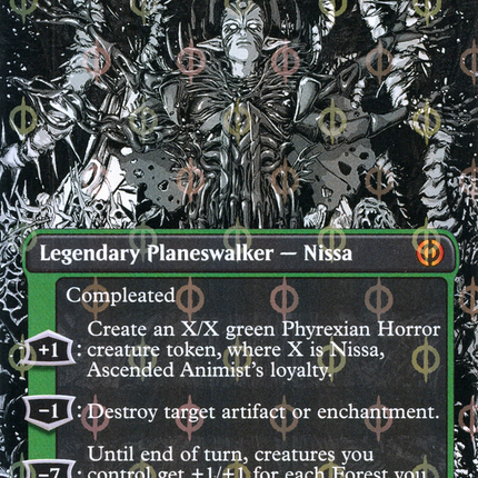 Nissa, Ascended Animist (Borderless Manga Step-and-Compleat Foil) [Phyrexia: All Will Be One]