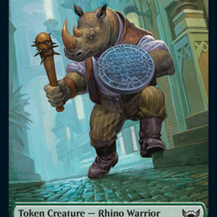 Treasure (017) // Rhino Warrior Double-Sided Token [Streets of New Capenna Tokens]