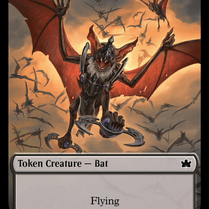 Bat // Warren Warleader Double-Sided Token [Bloomburrow Tokens]