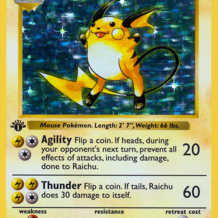 Raichu (14/102) (Shadowless) [Base Set 1st Edition]