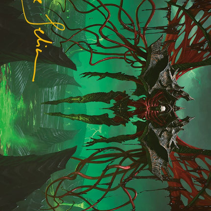 Archfiend of the Dross Art Card (Gold-Stamped Signature) [Phyrexia: All Will Be One Art Series]