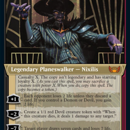 Ob Nixilis, the Adversary (Showcase Art Deco Foil Etched) [Streets of New Capenna]