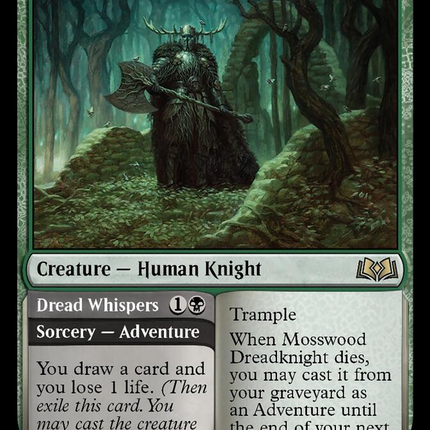 Mosswood Dreadknight // Dread Whispers [Wilds of Eldraine]