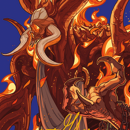 Phlage, Titan of Fire's Fury Art Card (Gold-Stamped Signature) [Modern Horizons 3 Art Series]
