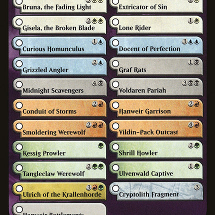 Eldritch Moon Checklist [Eldritch Moon Tokens]