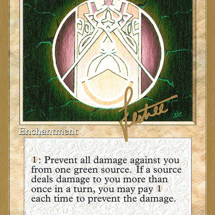Circle of Protection: Green (Bertrand Lestree) (SB) (4ED) [Pro Tour Collector Set]