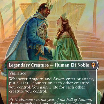 Aragorn and Arwen, Wed (Borderless) (Surge Foil) [The Hobbit]