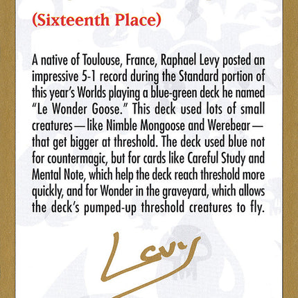 Raphael Levy Bio [World Championship Decks 2002]