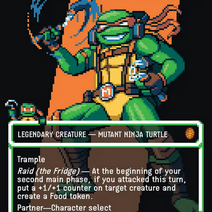 Michelangelo, the Heart (0093) (Borderless) (Surge Foil) [Teenage Mutant Ninja Turtles Commander]