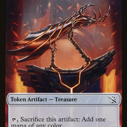 Treasure (21) // Teferi Akosa of Zhalfir Emblem Double-Sided Token [March of the Machine Tokens]