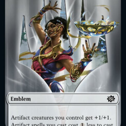 Powerstone // Saheeli, Filigree Master Emblem Double-Sided Token [The Brothers' War Tokens]
