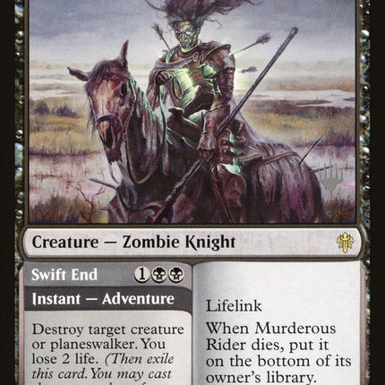 Murderous Rider // Swift End (Promo Pack) [Throne of Eldraine Promos]