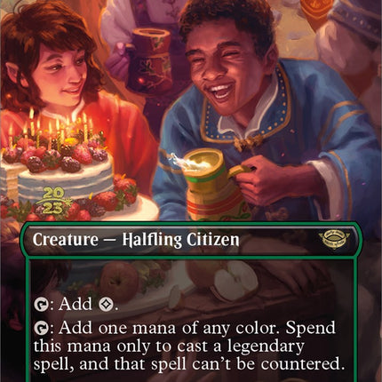 Delighted Halfling (402) [The Lord of the Rings: Tales of Middle-Earth Prerelease Promos]