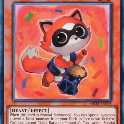 Baby Raccoon Ponpoko [OP22-EN005] Super Rare